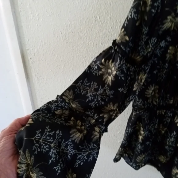 CINQ A SEPT Simmons Botanical Peplum Boho Contoured Blouse | S - Picture 7 of 11